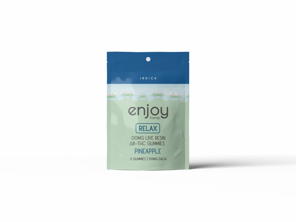 Enjoy Hemp 100mg Live Resin Delta 8 THC Gummies - 50 mg each | 2 gummies per pack