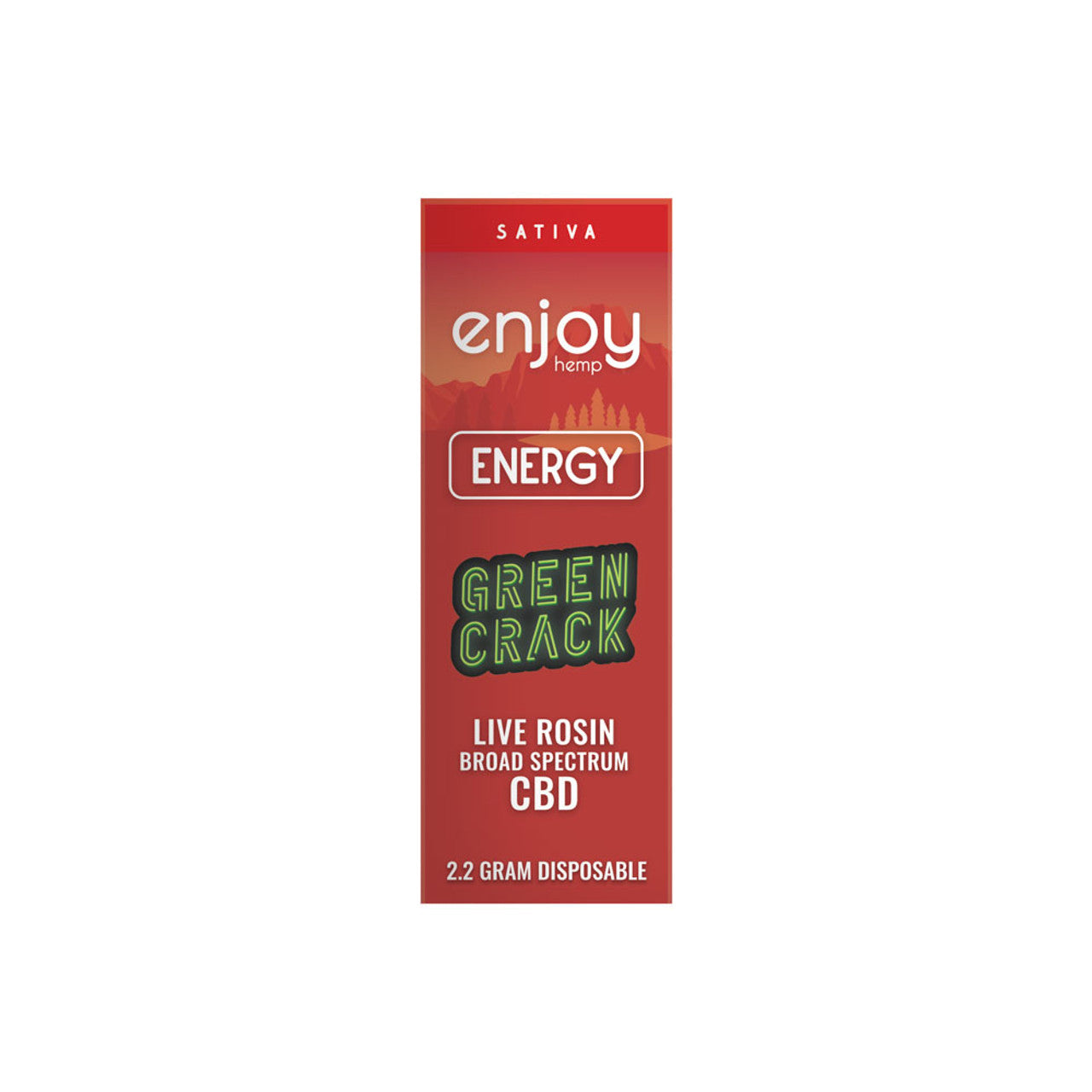 Enjoy Hemp Live Rosin Broad-Spectrum CBD 2.2G Disposable for Energy - Green Crack (Sativa)