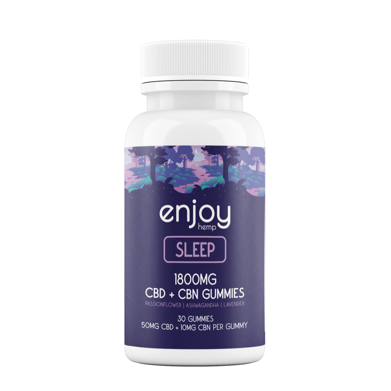 Enjoy Hemp CBD Gummies For Sleep - Full Spectrum CBD + CBN + Lavender + Passionflower + Ashwagandha