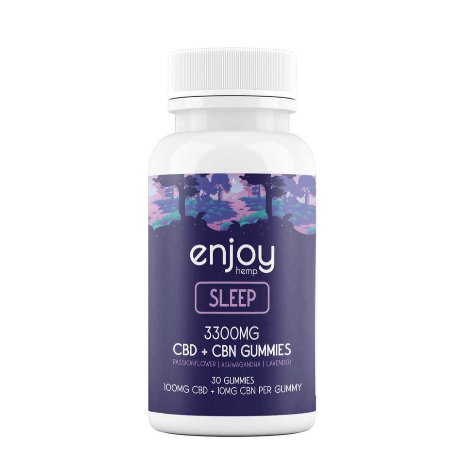 Enjoy Hemp CBD Gummies For Sleep - Full Spectrum CBD + CBN + Lavender + Passionflower + Ashwagandha