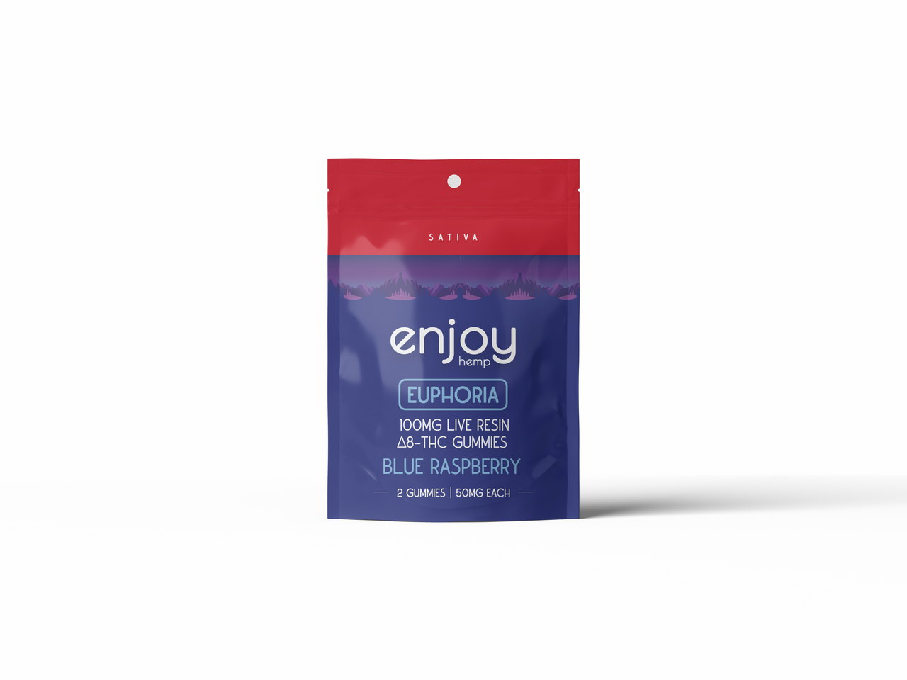 Enjoy Hemp 100mg Live Resin Delta 8 THC Gummies - 50 mg each | 2 gummies per pack