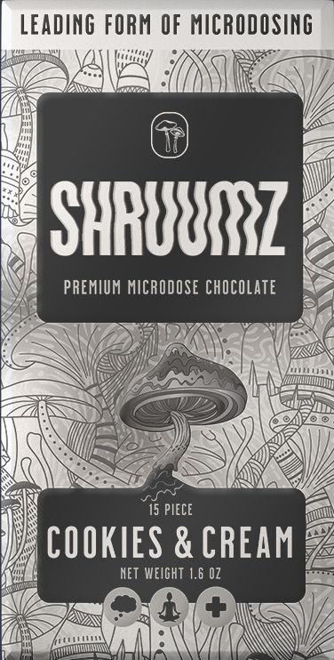 Shruumz Cookies And Cream Premium Microdose Chocolate Bar