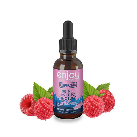 Enjoy Hemp Euphoria Delta 9 THC Microdose Tincture + Terpenes - Blue Raspberry (Sativa)