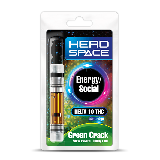 Delta 10 THC 1000mg Vape Cartridge - Green Crack