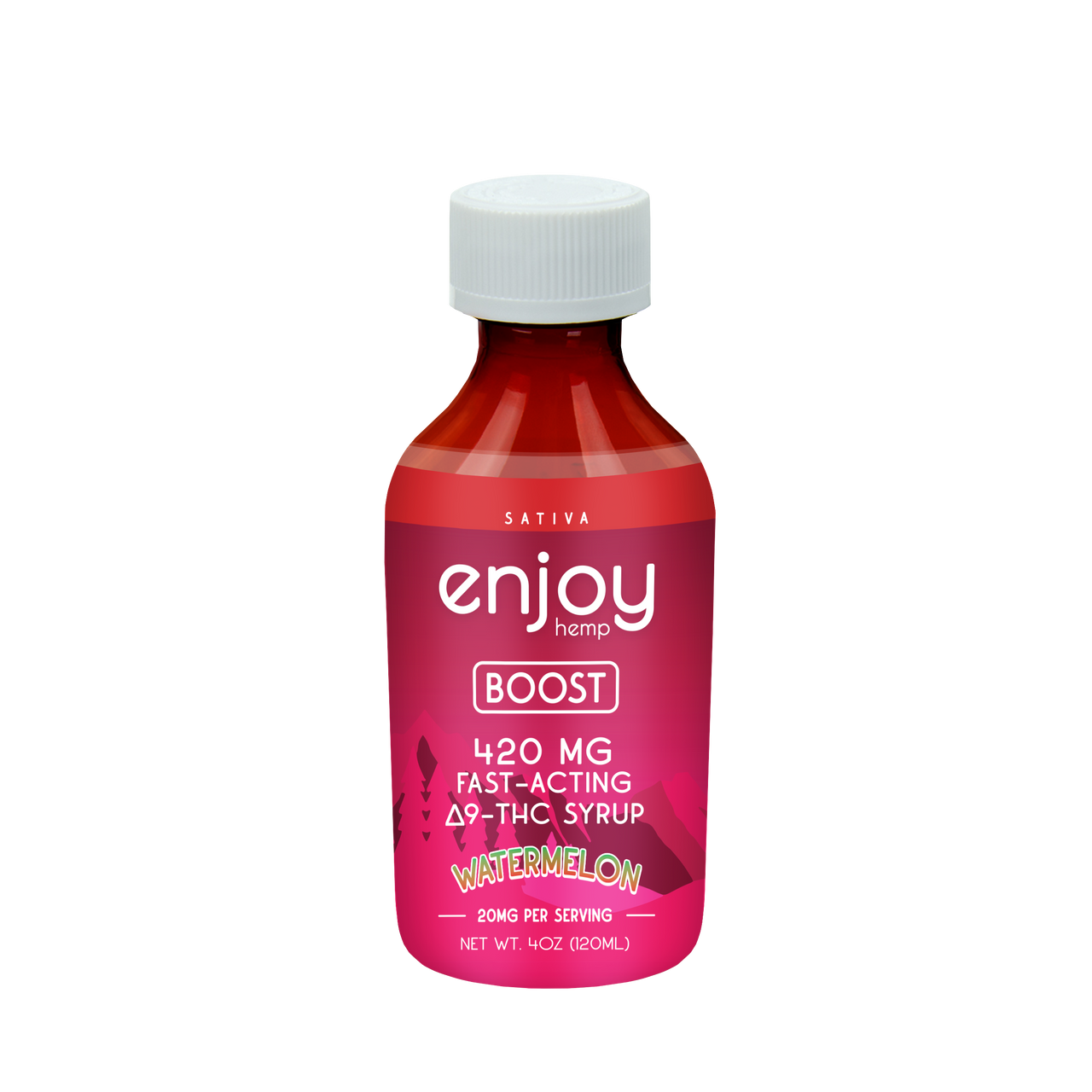 Enjoy Hemp 420 mg Delta 9 THC Syrup for Boost - Watermelon (Sativa)