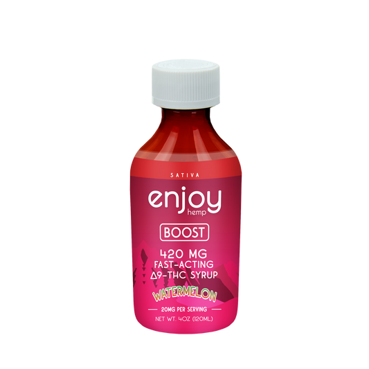 Enjoy Hemp 420 mg Delta 9 THC Syrup for Boost - Watermelon (Sativa)