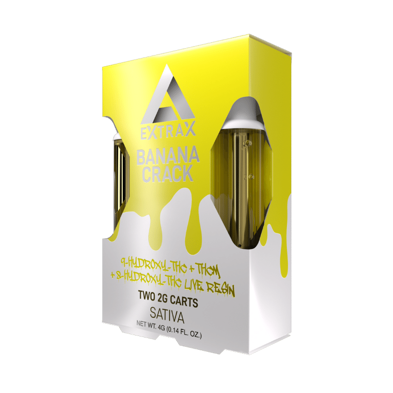 Delta Extrax Banana Crack HXY9-THC + THCM + HXY8-THC Live Resin 2G Cartridge – 2 Pack