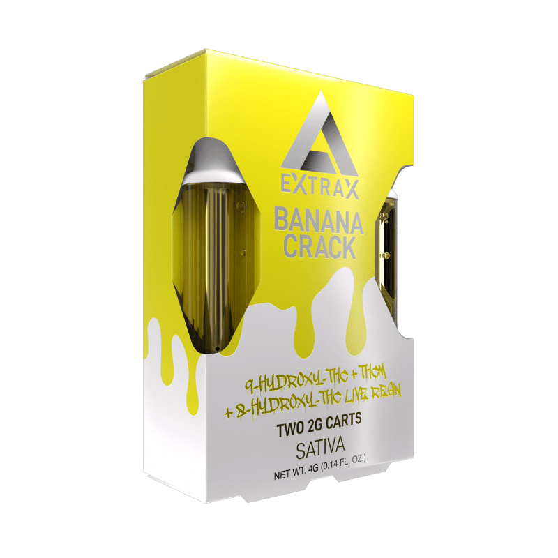 Delta Extrax Banana Crack HXY9-THC + THCM + HXY8-THC Live Resin 2G Cartridge – 2 Pack