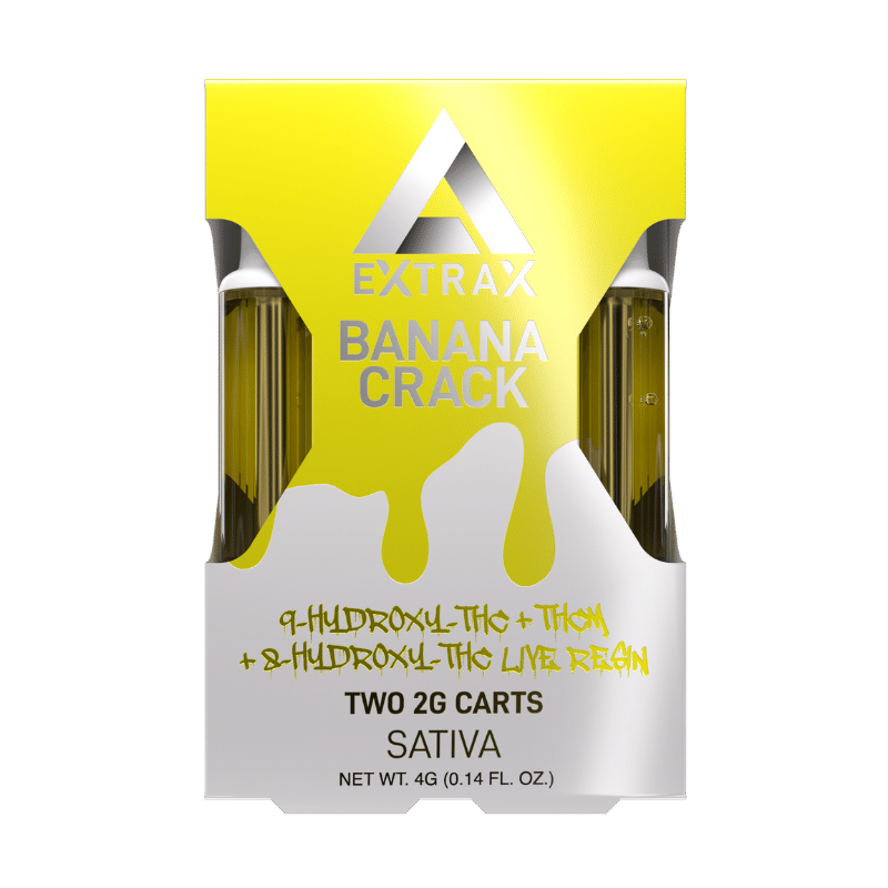 Delta Extrax Banana Crack HXY9-THC + THCM + HXY8-THC Live Resin 2G Cartridge – 2 Pack