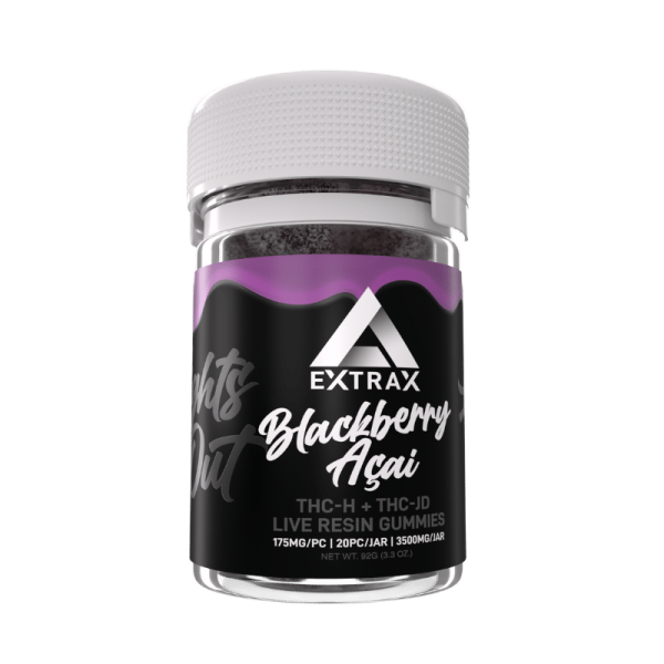 Delta Extrax Lights Out Blackberry Acai THCh THCjd Gummies 3500mg