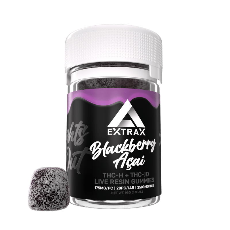 Delta Extrax Lights Out Blackberry Acai THCh THCjd Gummies 3500mg