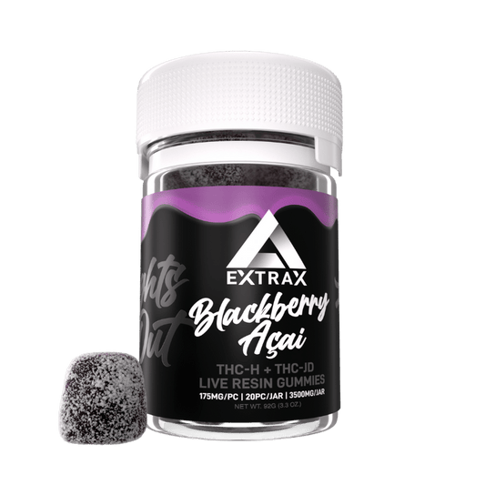 Delta Extrax Lights Out Blackberry Acai THCh THCjd Gummies 3500mg