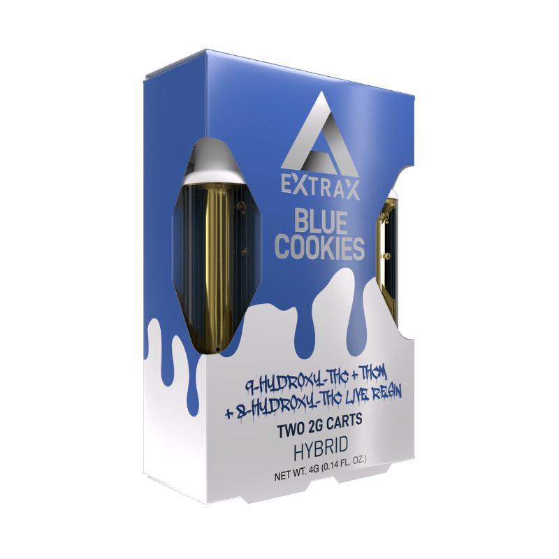 Delta Extrax Blue Cookies HXY9-THC + THCM + HXY8-THC Live Resin 2G Cartridge – 2 Pack