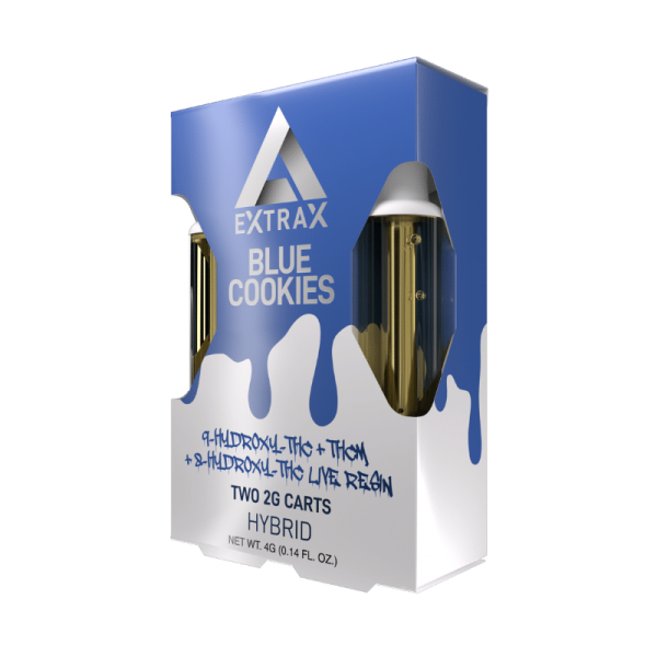 Delta Extrax Blue Cookies HXY9-THC + THCM + HXY8-THC Live Resin 2G Cartridge – 2 Pack