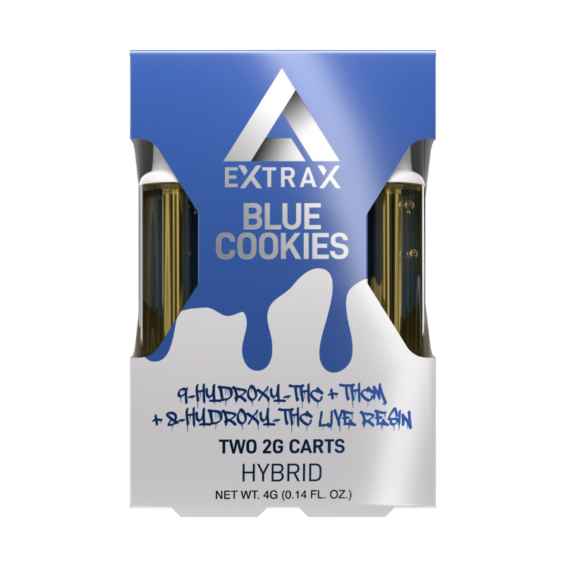 Delta Extrax Blue Cookies HXY9-THC + THCM + HXY8-THC Live Resin 2G Cartridge – 2 Pack