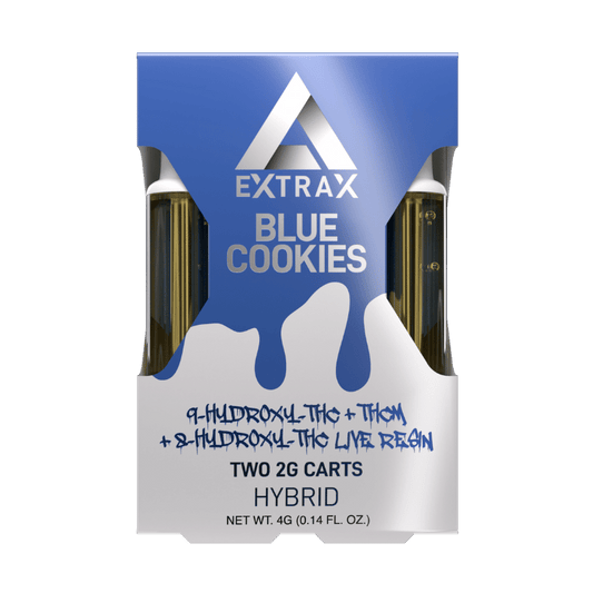 Delta Extrax Blue Cookies HXY9-THC + THCM + HXY8-THC Live Resin 2G Cartridge – 2 Pack