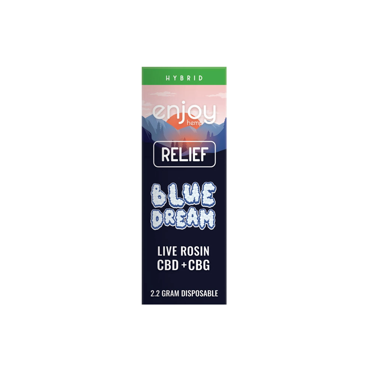 Enjoy Hemp Live Rosin CBD + CBG 2.2G Disposable for Relief - Blue Dream (Hybrid)