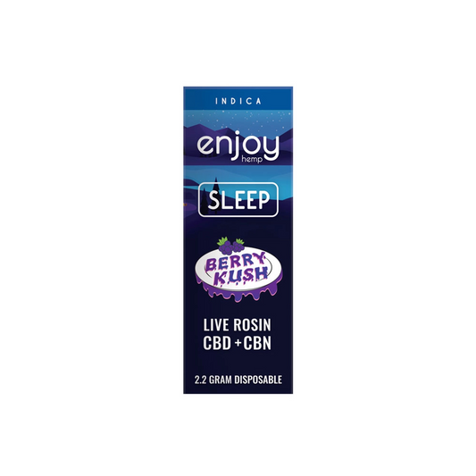 Enjoy Hemp Live Rosin CBD + CBN 2.2G Disposable for Sleep - Berry Kush (Indica)