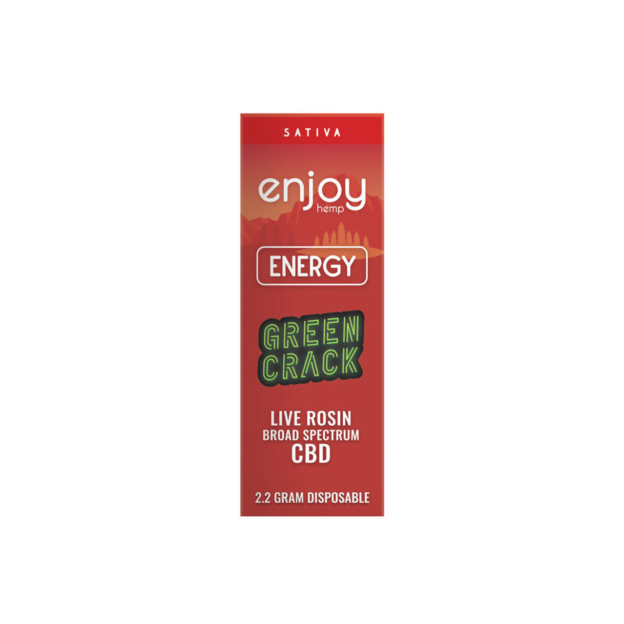 Enjoy Hemp Live Rosin Broad-Spectrum CBD 2.2G Disposable for Energy - Green Crack (Sativa)