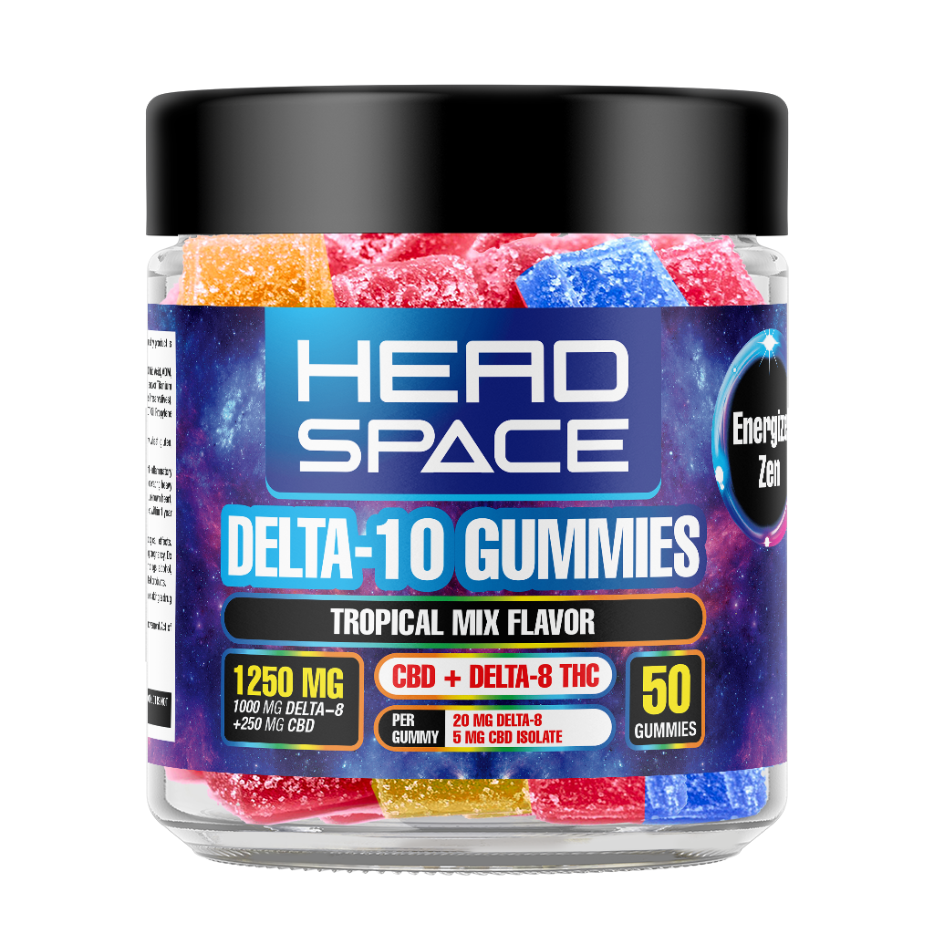 HeadSpace Delta 10 Gummies 50 ct - 1000mg Tropical Mix