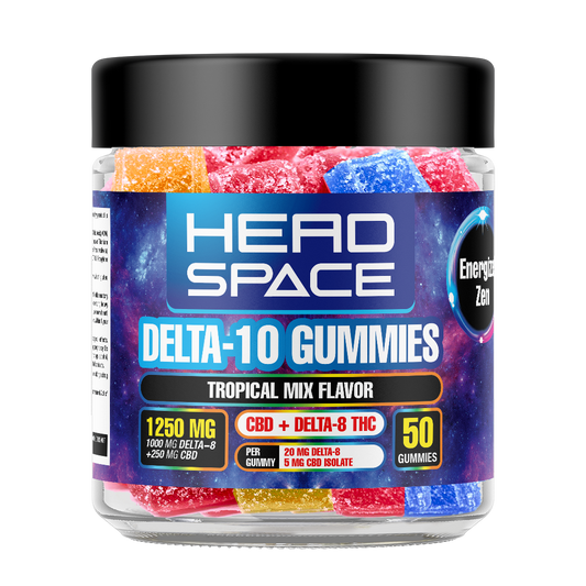 HeadSpace Delta 10 Gummies 50 ct - 1000mg Tropical Mix