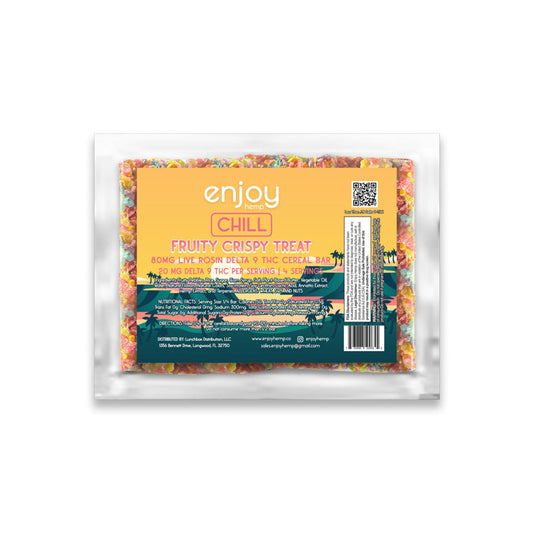 Enjoy Hemp 80 mg Live Rosin Delta 9 THC Fruity Cereal Bar - Chill (Indica)