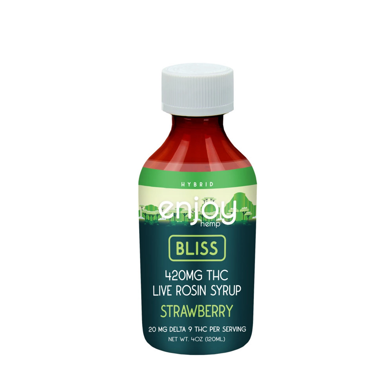 Enjoy Hemp Fast-Acting Live Rosin Delta 9 THC Syrup for Bliss - Strawberry (Hybrid)