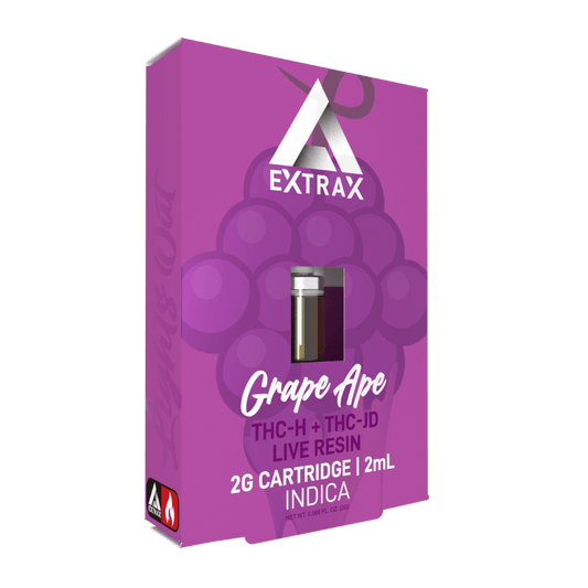 Delta Extrax Grape Ape THCh THCjd Live Resin Cartridge