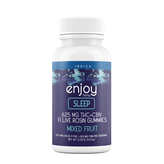 Enjoy Hemp 625 mg Sleep 1:1 Live Rosin Delta 9 THC/CBN Gummies - 25 mg each (Indica)