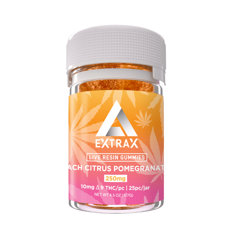 Delta Extrax Peach Citrus Pomegranate Delta-9 THC Gummies