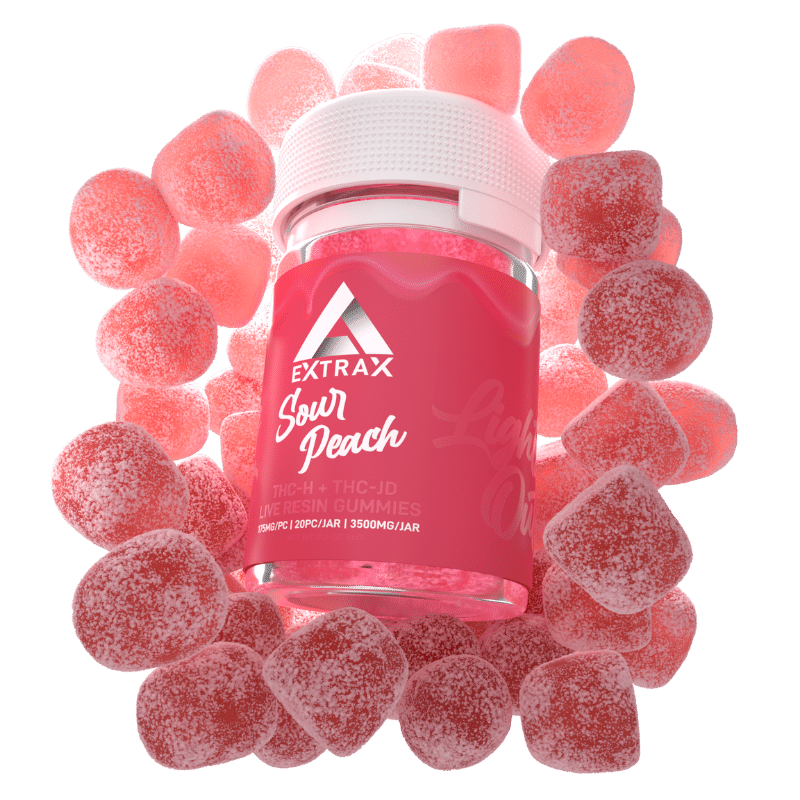 Delta Extrax Sour Peach THCh THCjd Gummies 3500mg