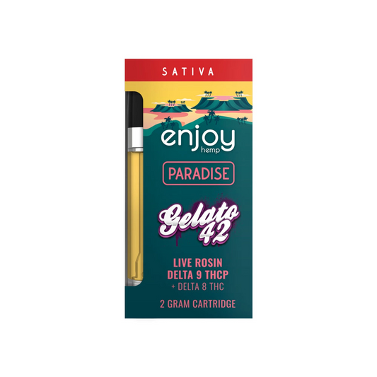 Enjoy Hemp Live Rosin Delta 9 THCP + Delta 8 THC 2 Gram Cartridge for Paradise - Gelato 42 (Sativa)