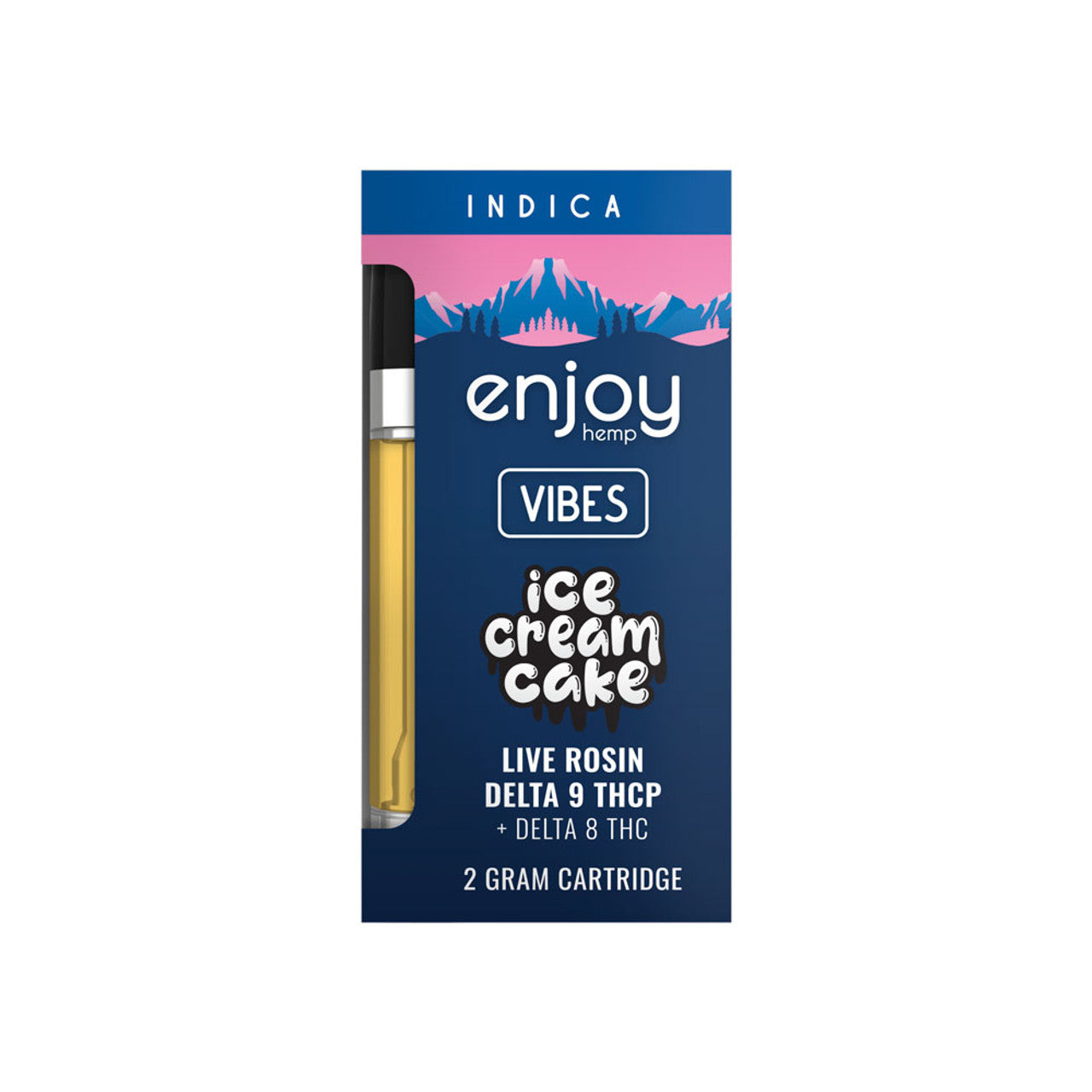 Enjoy Hemp Live Rosin Delta 9 THCP + Delta 8 THC 2 Gram Cartridge for Vibes - Ice Cream Cake (Indica)