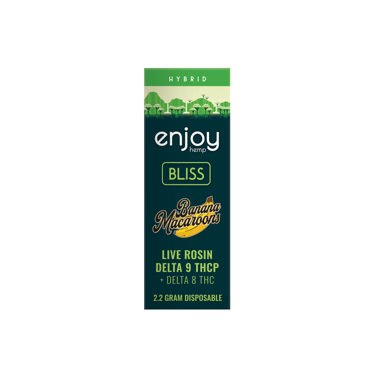 Enjoy Hemp Live Rosin Delta 9 THCP + Delta 8 THC 2.2 Gram Disposable for Bliss - Banana Macaroon (Hybrid)