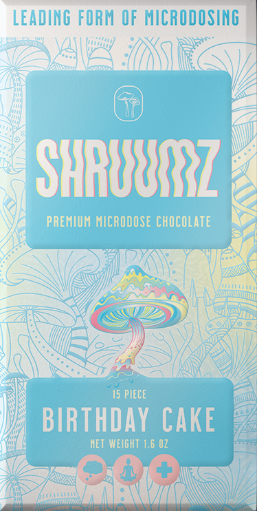 Shruumz Birthday Cake Premium Microdose Chocolate Bar